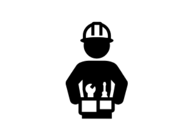 budowlaniec w kasku